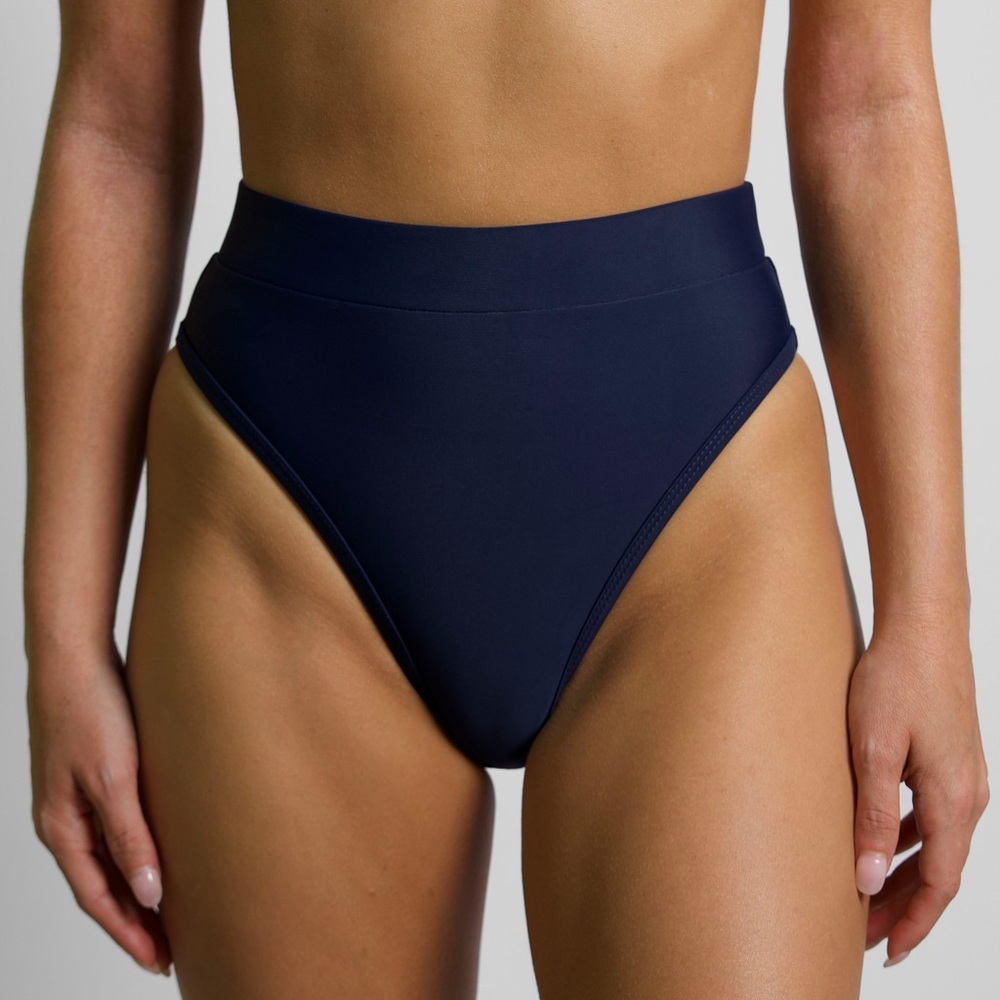 Chloe Navy High-Waisted Bikini Bottom